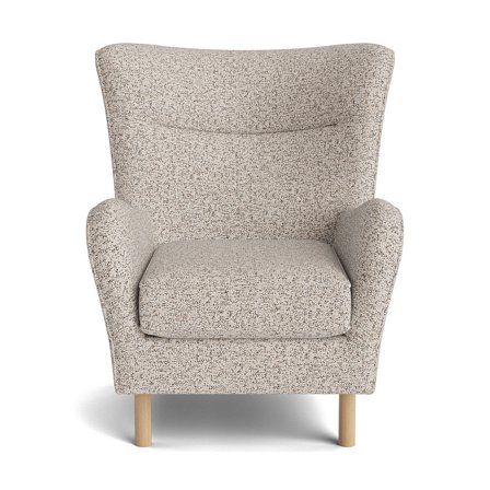 Lumo Sessel in Puente Hell Greige, meliertes Design, skandinavischer Stil, bequemer Ohrensessel mit hohem Komfort, zeitlose Optik, 99cm