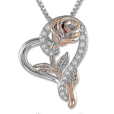 Ruusu kaulakoru naisille 5a Rakkaus Sydän Riipus Kaulakoru Korut