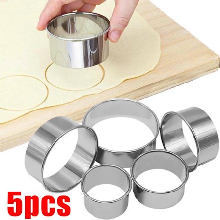 5/1pcs Stainless Steel Round Biscuit Mold Dumpling Skin Cutting Mould DIY Cake Pastry Baking Cutting Maker Tools Kitchen Gadgets