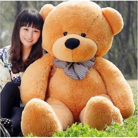 Lysebrun 80 cm udstoppet bamse Plys legetøj Big Embrace Bear D