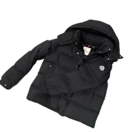 Svart Moncler pufferjacka med huva