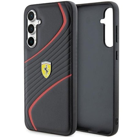 Ferrari Twist Metal Logo-deksel for Samsung Galaxy S23 FE - svart