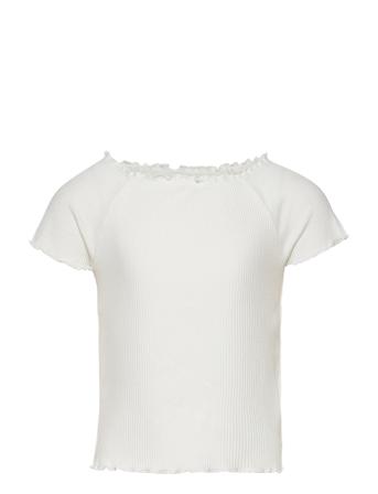 Top Stina Rib T-shirts Short-sleeved Vit Lindex