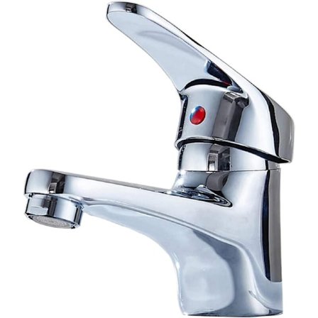 Tvättställsblandare Badrumsblandare Kran Varm och Kall Blandare Krompläterad Massiv Mässing Handfat Badrum Toalett Tvättställskran för Badrum Kök