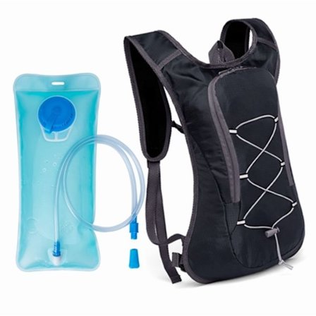 Udendørs Sports Hydreringsrygsæk til Cykling Løb Vandring Klatring Letvægts Holdbar Vandblære Skuldertaske Sort