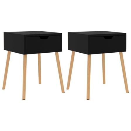 Vidaxl Sängbord 2 St Svart 40x40x56 Cm Spånskiva Svart