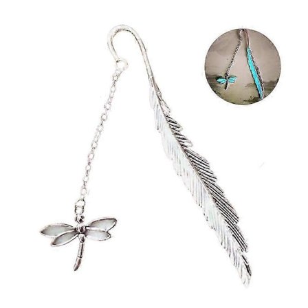 2026 Kreativt bokmerke i metall med fjærdrage - Fluorescerende