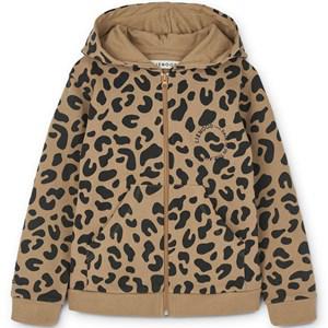 Liewood Mega Leo / Oat Mix Baldur Printed Branded Zip-up Hoodie 116 cm - Jumpers and knitwear - 116 cm - Beige