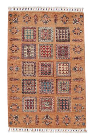 Tapis Shabargan 86X128 Marron/Rouge Foncé (Laine, Afghanistan)