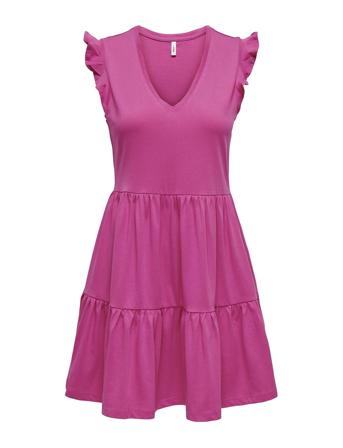 ONLY Onlmay Cap Sleev Fril Dress Jrs Noos Rosa