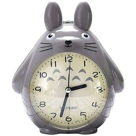 Wekity Totoro-tema, Snooze-funktion Lydløs og LED-natlampe Ur Bedste gave til børn teenagere og venner, Grå