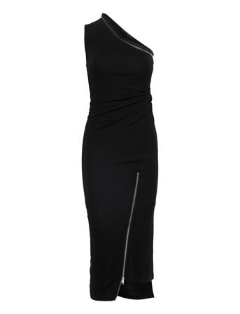 Asym Zip Dress.zippe Dresses Bodycon Dresses Sort Helmut Lang