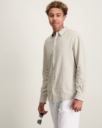 MAGGIORE Linen Blend Shirt Beige Skjorter Dreng - Kids Brand Store