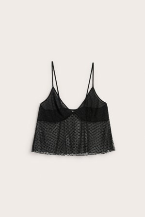 Kappahl | Singlet med hjertemønster i mesh Svart L | Svart