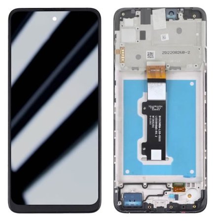 Original Motorola E40 / E30 LCD-skärm + pekglas (med ram) Motorola ljusgrå