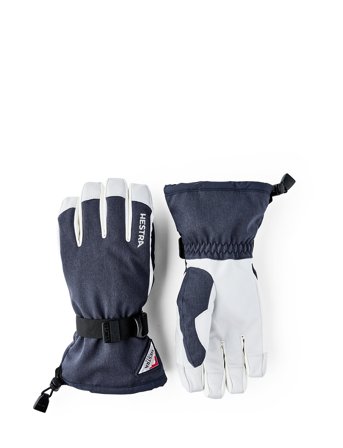 Hestra Powder Gauntlet - 5 Finger Navy/Offwhite - Navy - 6