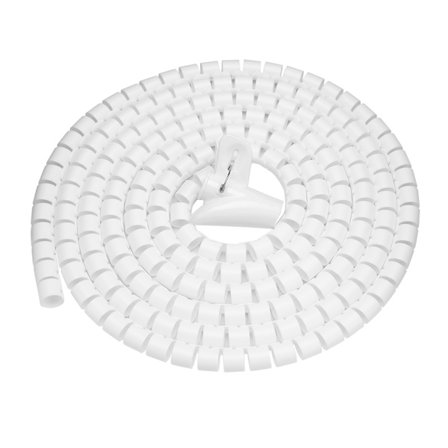 Joustava spiraaliputki kaapelin järjestäjä johtokääre johdonsuoja säilytys valkoinen 3.0m 16mm
