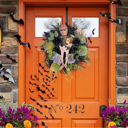 Skelettkransar för Dörrkrans, Fönster Framdörrkrans, Festdekoration, Hängande Skylt, Skallekrans, Heminredning