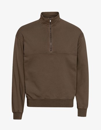 Organic Quarter Zip - Cedar Brown - M