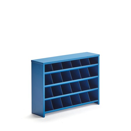 Schraubenbox mit 24 Fächern, 560 x 800 x 220 mm, blau