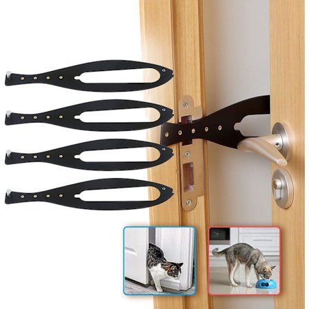 4 st kattlucka dörrstopp, tillräckligt med luckor för katter att enkelt komma in i kattluckan, flexibel stötbeständig husdjursdörrlås, direktlänk till