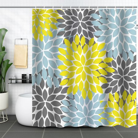 3D digitaltryckt duschdraperi med 12 krokar, 7 färger