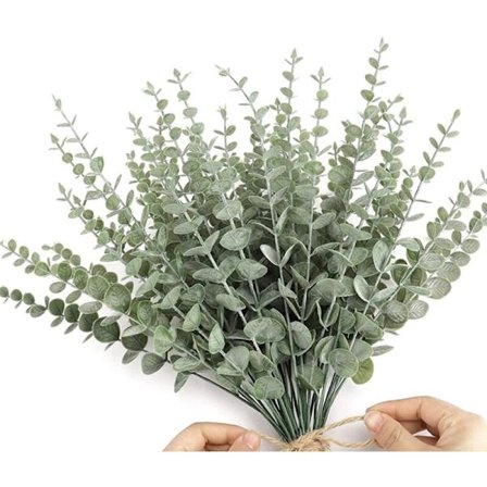 45 stk. kunstige eukalyptusgrene, kunstige eukalyptusblade grene til bryllupsdekoration buket blomsterdekoration