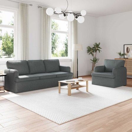 Soffa 180cm 2 pcs Mörkgrå Metall