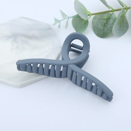 Mørkegrå kryssklemme, stor hårklemme til tykt hår, sklisikker hårklemme, damehårtilbehør