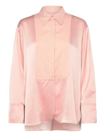 Corinna Over D Satin Shirt Pink Malina