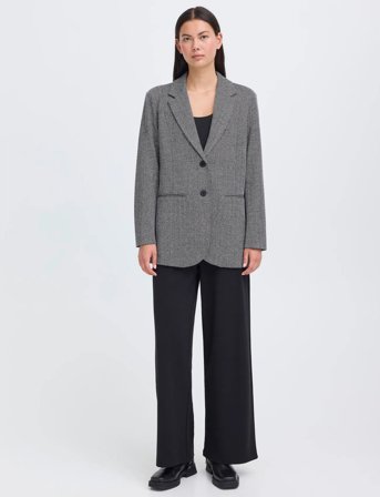 ICHI Ihkate Jacquard Oversize Bl - Grey - XXL