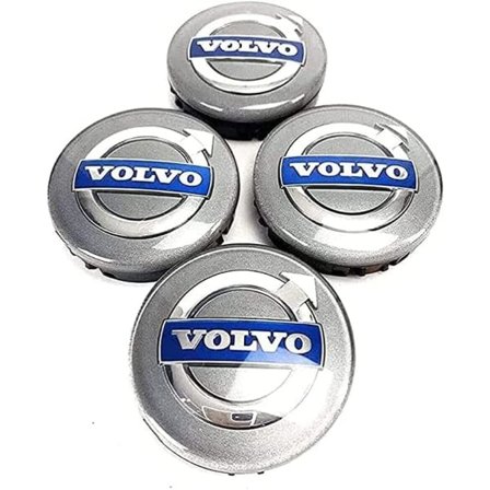 Volvo 02- 64MM 4-pack Navkapslar Volvo Silver i en storlek