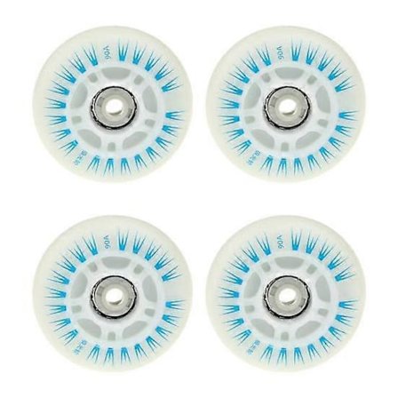 4 stk. 76/80mm Skøyte LED Lysende Blinkende Inline Rulleskøyter Sko Hjul