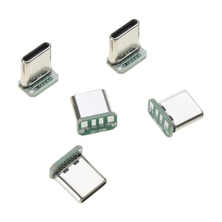 5st USB-C-hane för huvud 16p USB C-kontaktsport Vertikal Jack Board 5 spänning massiv koppar för skal 16pin USB-C hane