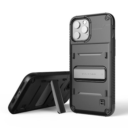 VRS DESIGN Damda QuickStand iPhone 12 Pro Max -kotelo - musta