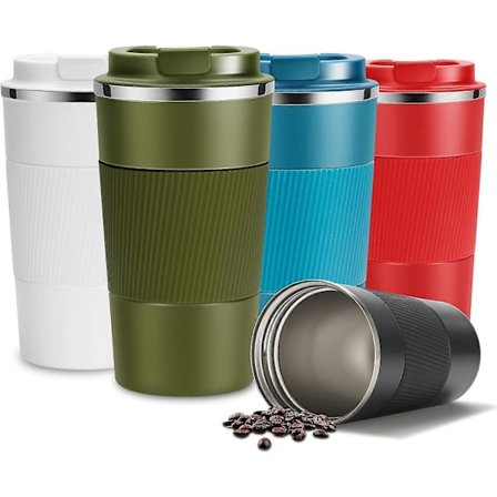 Resemugg Återanvändbara Isolerade Kaffekoppar Vakuumisolerade Flaskor Termosmugg i Rostfritt Stål för Varma och Kalla Drycker (Grön, 510ml)