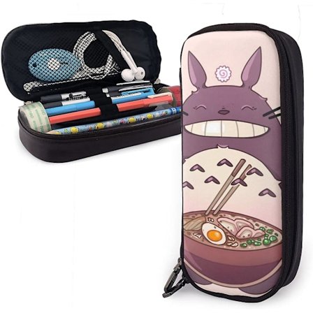 Min Nabo Totoro Læder Penalhus Penalhus Papirtaske Kontor Bærbar Opbevaringsboks Kosmetikboks Mappe
