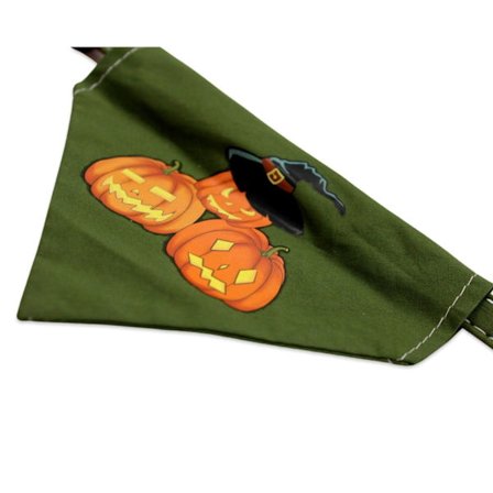 Halsbånd til hund med halloween motiv græskar bandana sjal