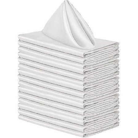 12 stk. stofservietter, tomme satinbordsservietter, genanvendelige stofservietter til bryllup 50*50 cm