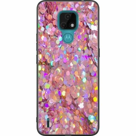 Motorola Moto E7 Svart Skal Glitter
