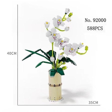 Valentinsdag buket byggeklodser boligindretning bonsai plante romantisk rose blomst model diy samlet mursten pige gave [DB]