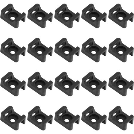 100 stk Svarte Kabelbuntefester, Kabelbunteføtter, Saltype