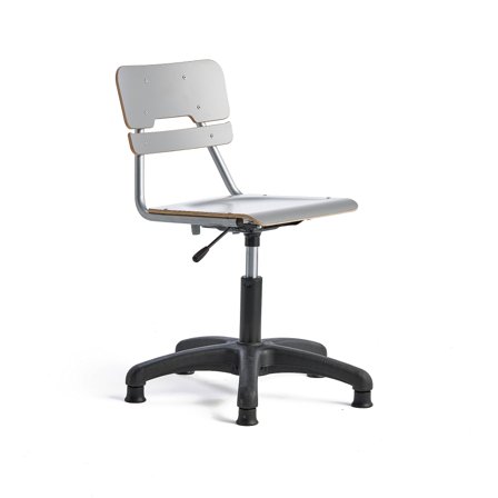 Stuhl LEGERE höhenverstellbar, kleine Sitzfläche, mit Gleitfüßen, H 400-520 mm, grau