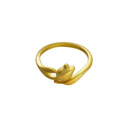 Tulpanring, blomma med nischdesign i 925 sterling silver, ring