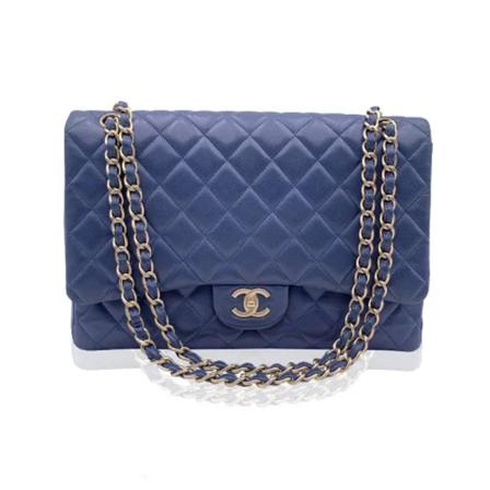 Chanel Vintage, Pre-owned Leather chanel-bags Blauw, Dames, Maat:ONE Size,leer