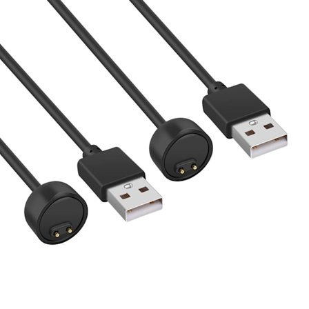 2PCS USB-laddningskabel kompatibel med Xiaomi Mi Band 5/6/7 Smart Wristband, ersättning USB-laddningsadapterladdningssladd med fästkablar