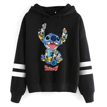 Estetisk Rolig Y2k jultröja Lilo Stitch Tecknad huvtröjor Dam Söt Stitch Anime Manga Hoody Kläder för kvinnor 937 XL