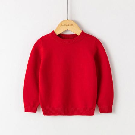 Toddler Långärmad Tröja Casual Enfärgad Stickade Tröjor