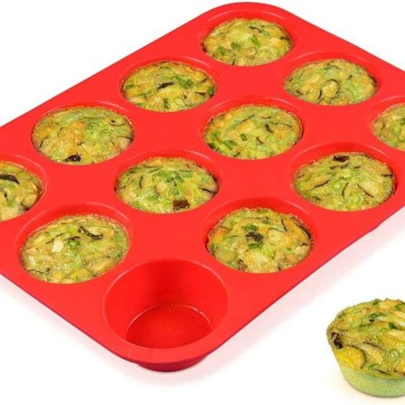 12 kopper silikone muffinform, non-stick BPA-fri cupcakeform 1