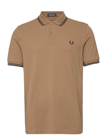 Twin Tipped Fp Shirt Polos Short-sleeved Brun Fred Perry
